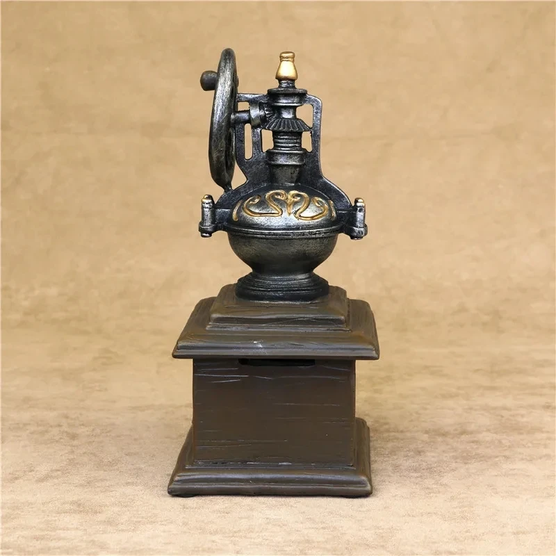 Vintage Coffee Grinder Model Handmade Resin Tabletop Coffee Mill Miniature Cafe Craft Novelty Ornament Bakery Decor Accessories view 4