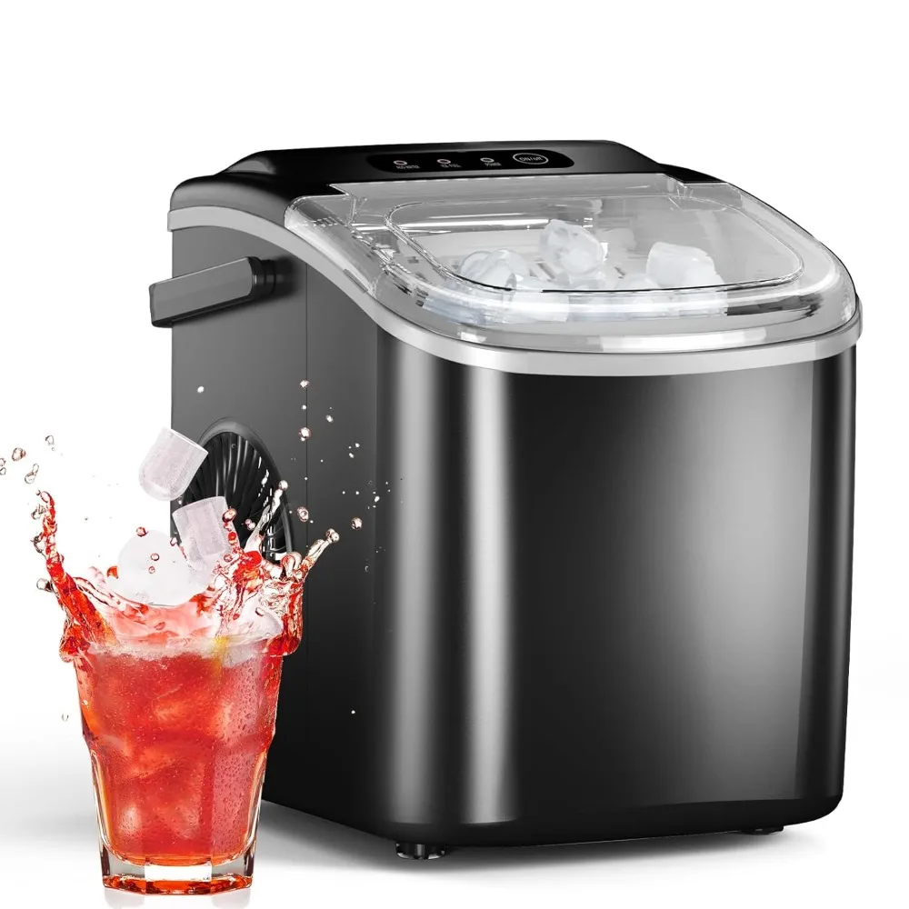 

Ice Maker Countertop, Efficient Easy Carry Ice Machine,Self-Cleaning Ice Maker with Scoop & Basket,for Home/Office/Kitchen,Black
