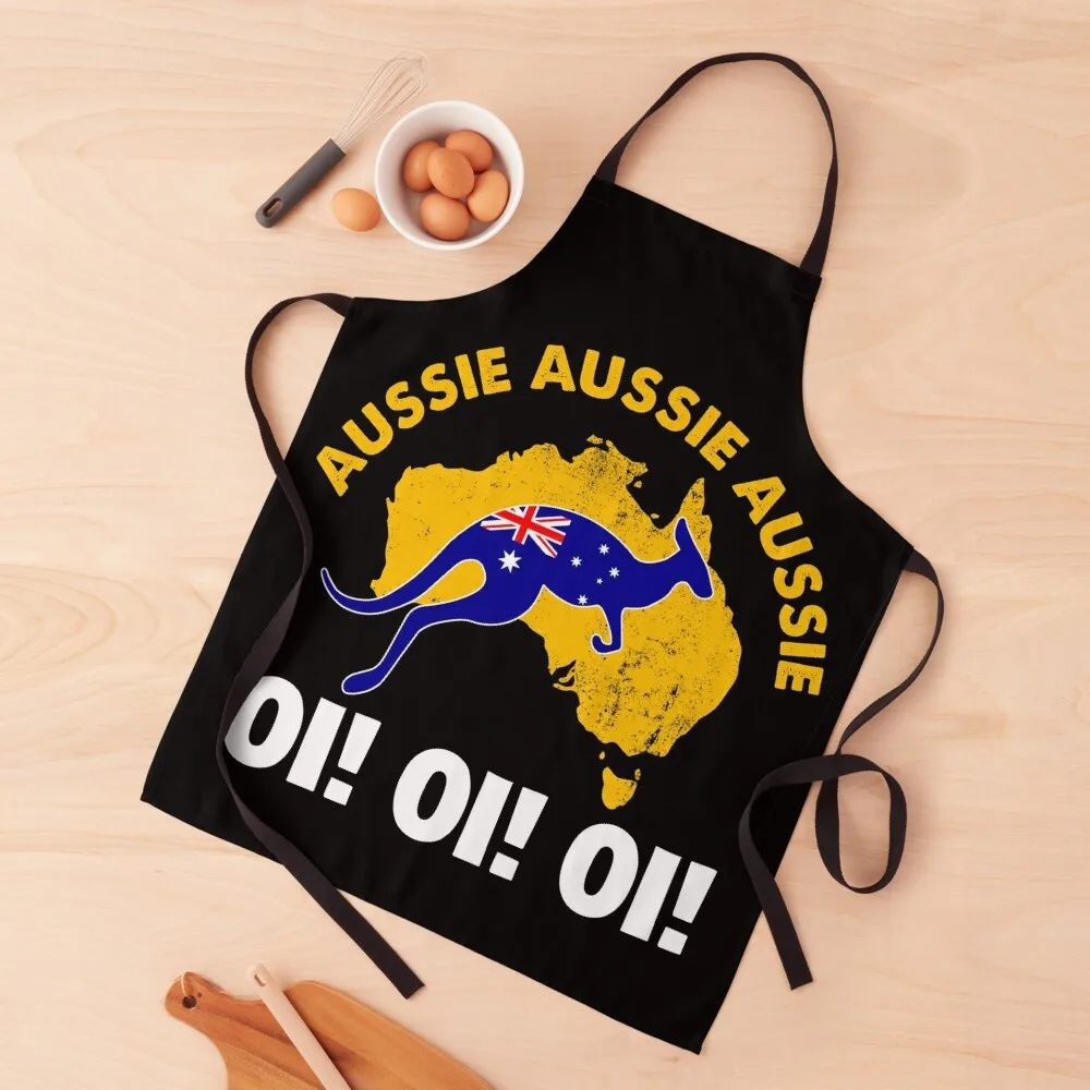 

Australia Kangaroo Flag Aussie Aussie Aussie Oi! Oi! Oi! Apron home women Kitchen Supplies Idea Goods cook wear Apron