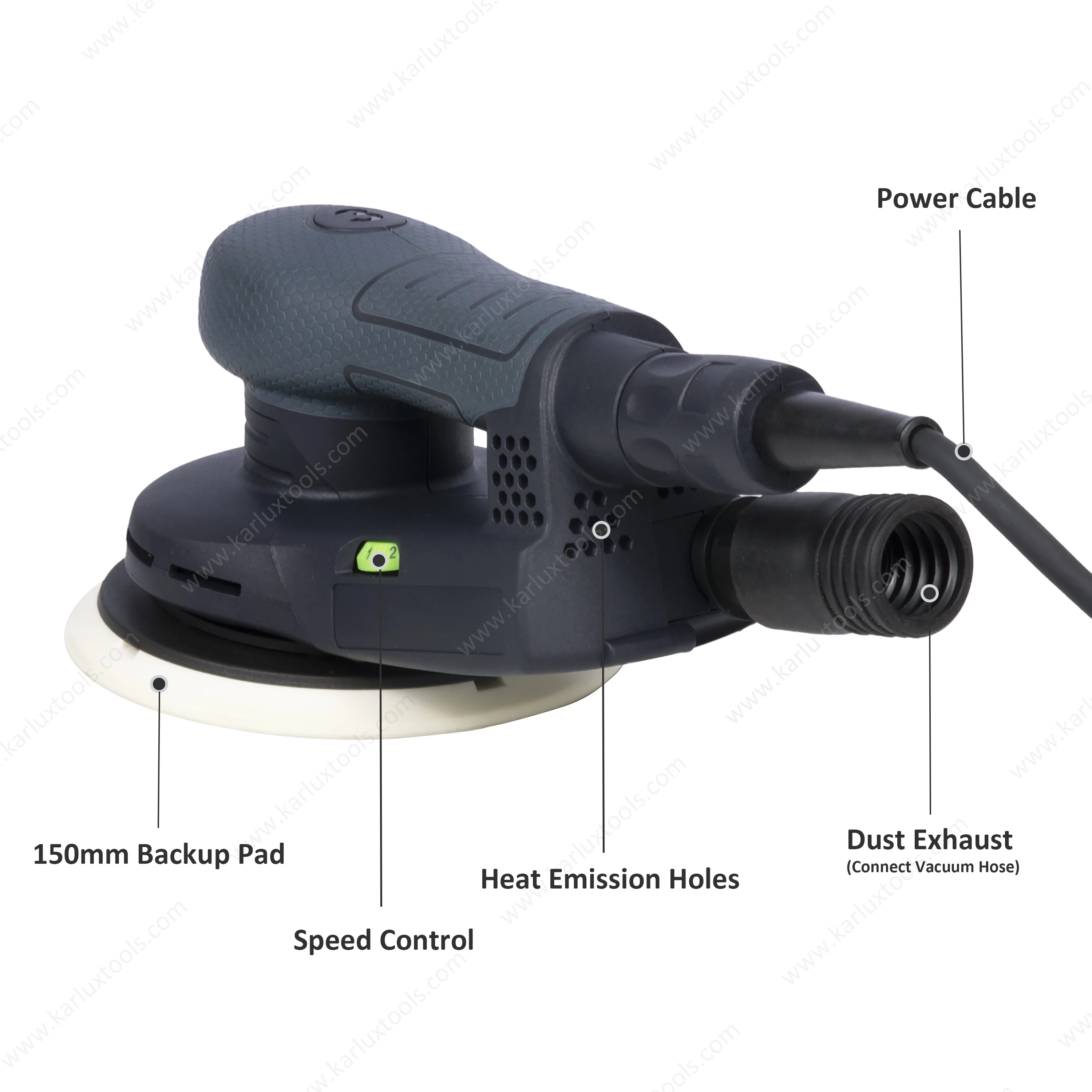 400W 6Inch Orbit 3Mm Central Vacuum Brushless Rotary Sander Dustless Sander Electric Random Orbital Sander for Car