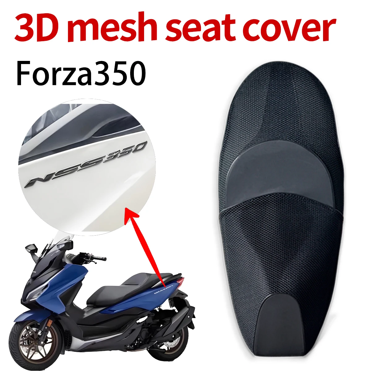 

1PC Suitable for Honda Forza 350 motorcycle seat cushion cover, breathable all season universal scooter seat cushion