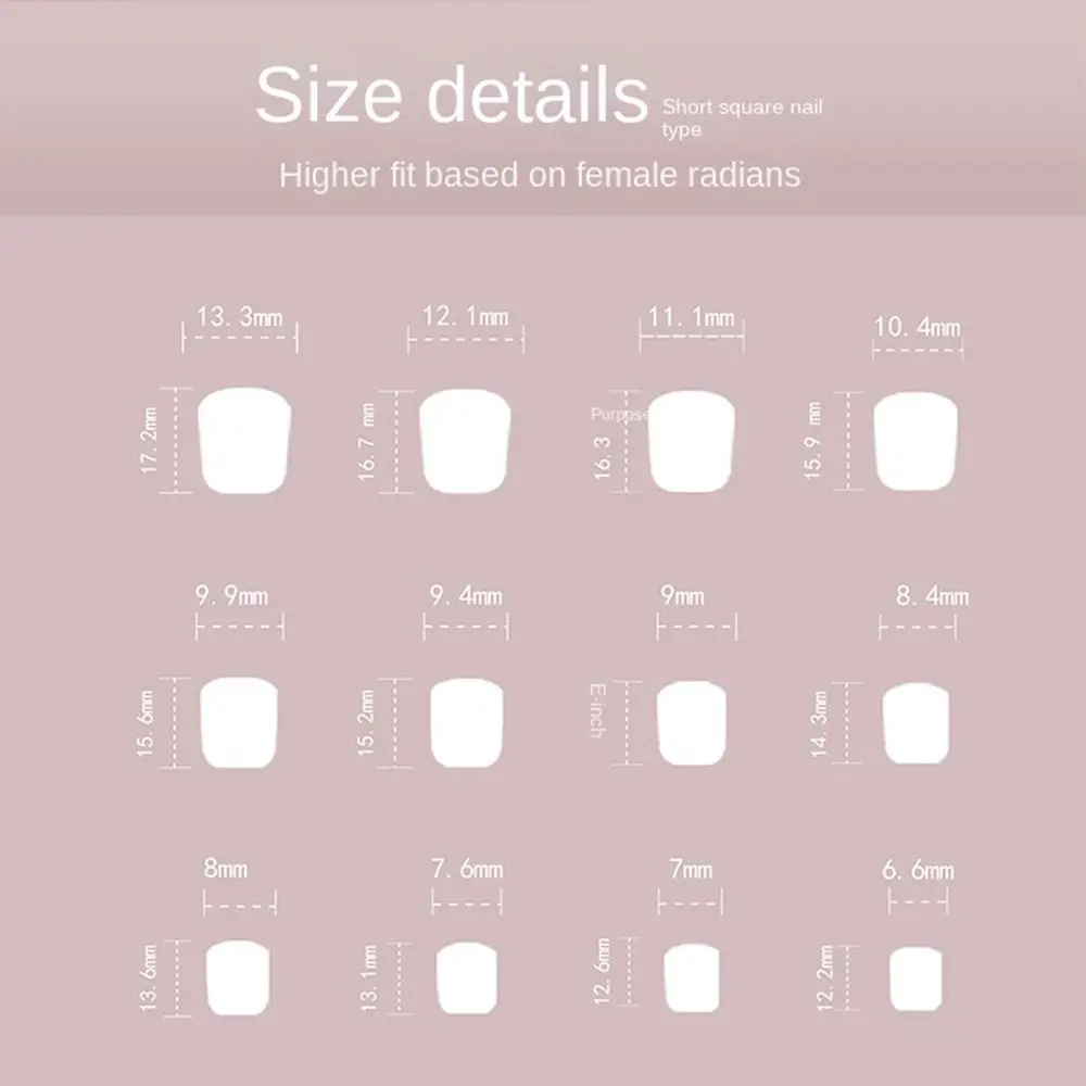 أظافر صناعية قصيرة مستديرة عصرية، أظافر صناعية فرنسية بلون سادة، أظافر بسيطة لامعة بغطاء كامل لصالونات التجميل
