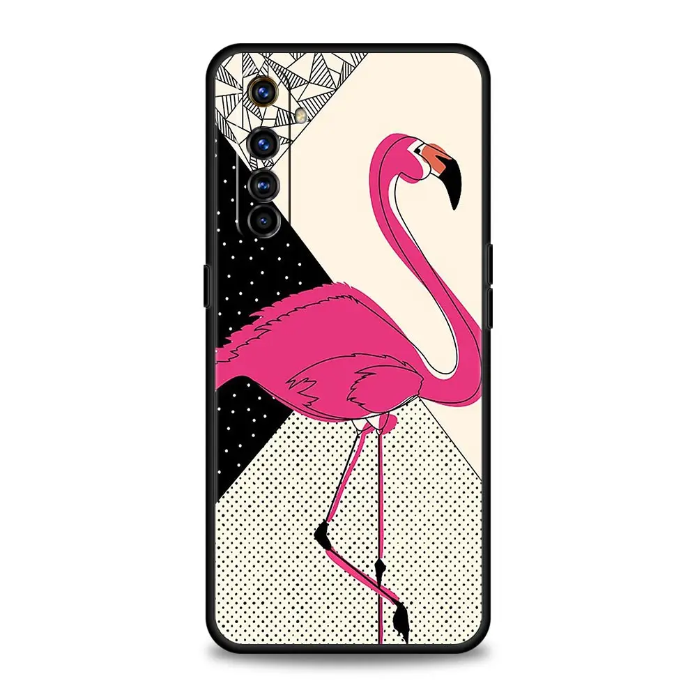 เคสโทรศัพท์ลายนกฟลามิงโกสีชมพูน่ารักสำหรับ Realme 12 11 10 9 8 5กรัม7 6 GT5 GT3 GT2โปร C21 C11 C25มี C35 GT NEO 2 3T 5ปกอ่อน