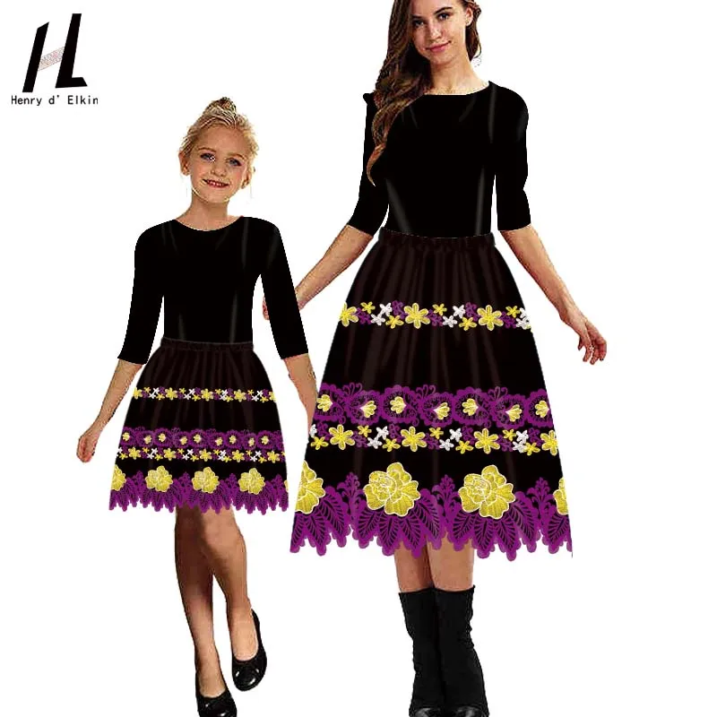 ชุดกระโปรงจับคู่ Island Vibes สําหรับแม่และเด็กผู้หญิง การออกแบบวัฒนธรรมไมโครนีเซียน