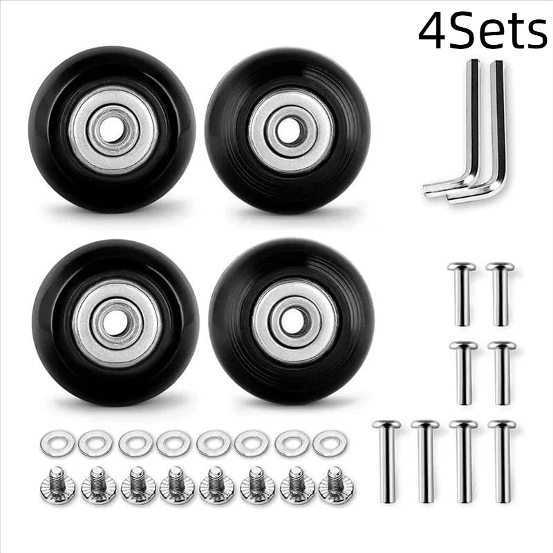 2/4Sets Universal Luggage Replacement Wheel  Silent Travel Luggage Suitcase Replacement Casters Wear Resistant Repair Parts