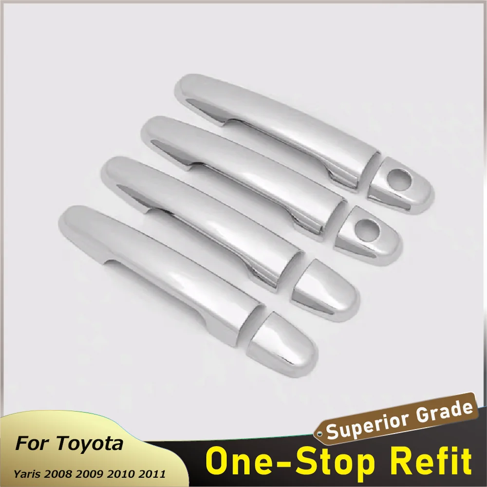 

For Toyota Yaris 2008 2009 2010 2011 ABS Chrome Car Outer Door Handle Trims Cover Frame Exterior Decorations