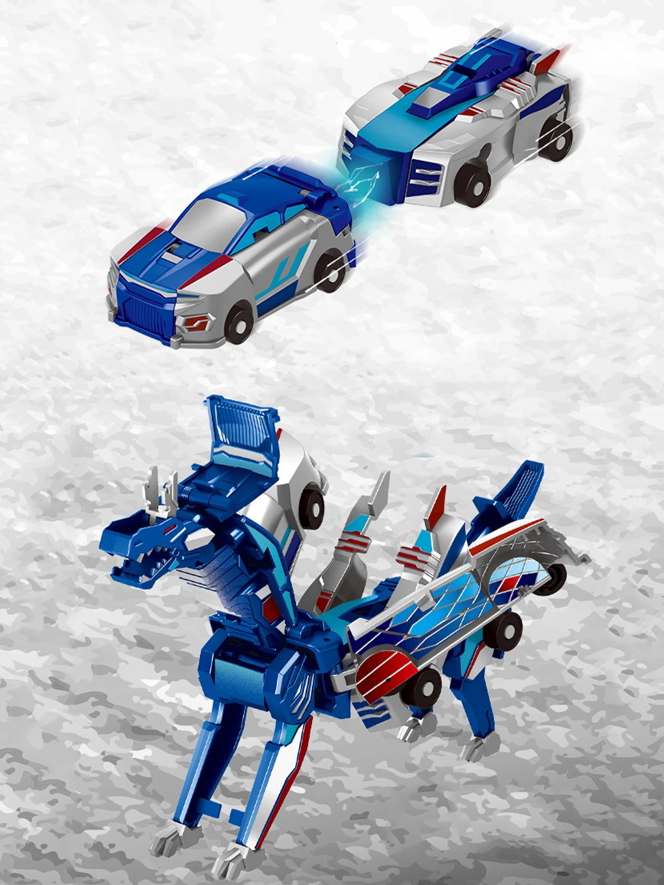 سيارة لعبة الديناصور البلاستيكية ذات التشوه المغناطيسي، سيارتان صغيرتين لتشويه سيارة الديناصور، لعبة أطفال #3