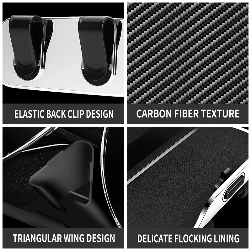 لـ VinFast EV Sun Visor حامل النظارات الشمسية، صندوق تخزين نظارات من ألياف الكربون ملحقات السيارة الكهربائية