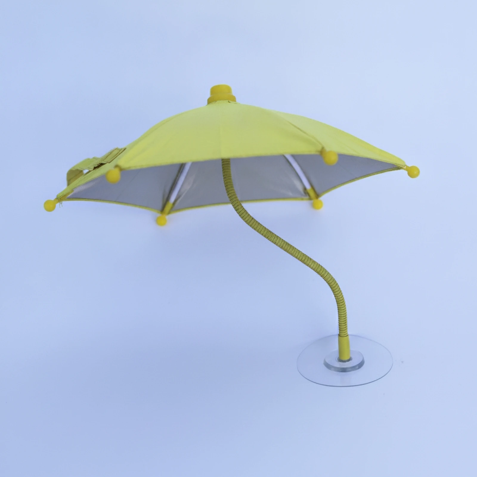 Phone Umbrella with Adhesive Base Adjustable Mini Umbrella with Flexible Stem Shade Compact Weather-Resistant for Drivers
