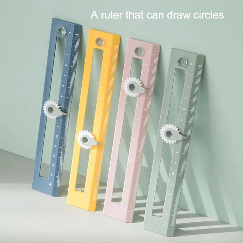 2-in-1 Multifunctional Compass Drawing Ruler Straightedge Compass Ruler Geometric Measuring Tools For Office School Home