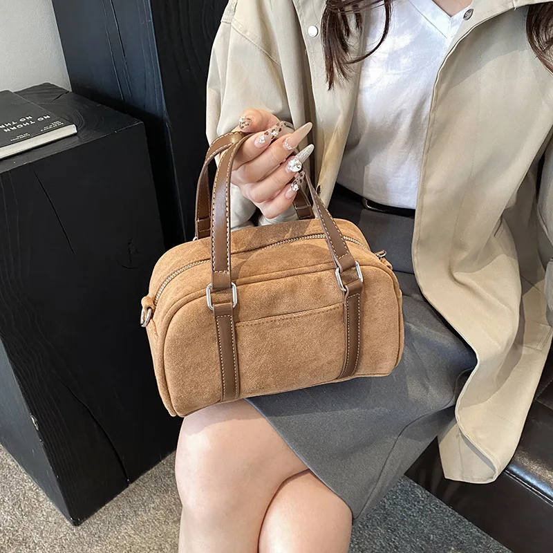 Bolsos cruzados de gamuza para mujer, Bolsos de hombro, Bolsos y Bolsos Boston, Bolsos de diseñador Retro de moda, bolso de Bolsos