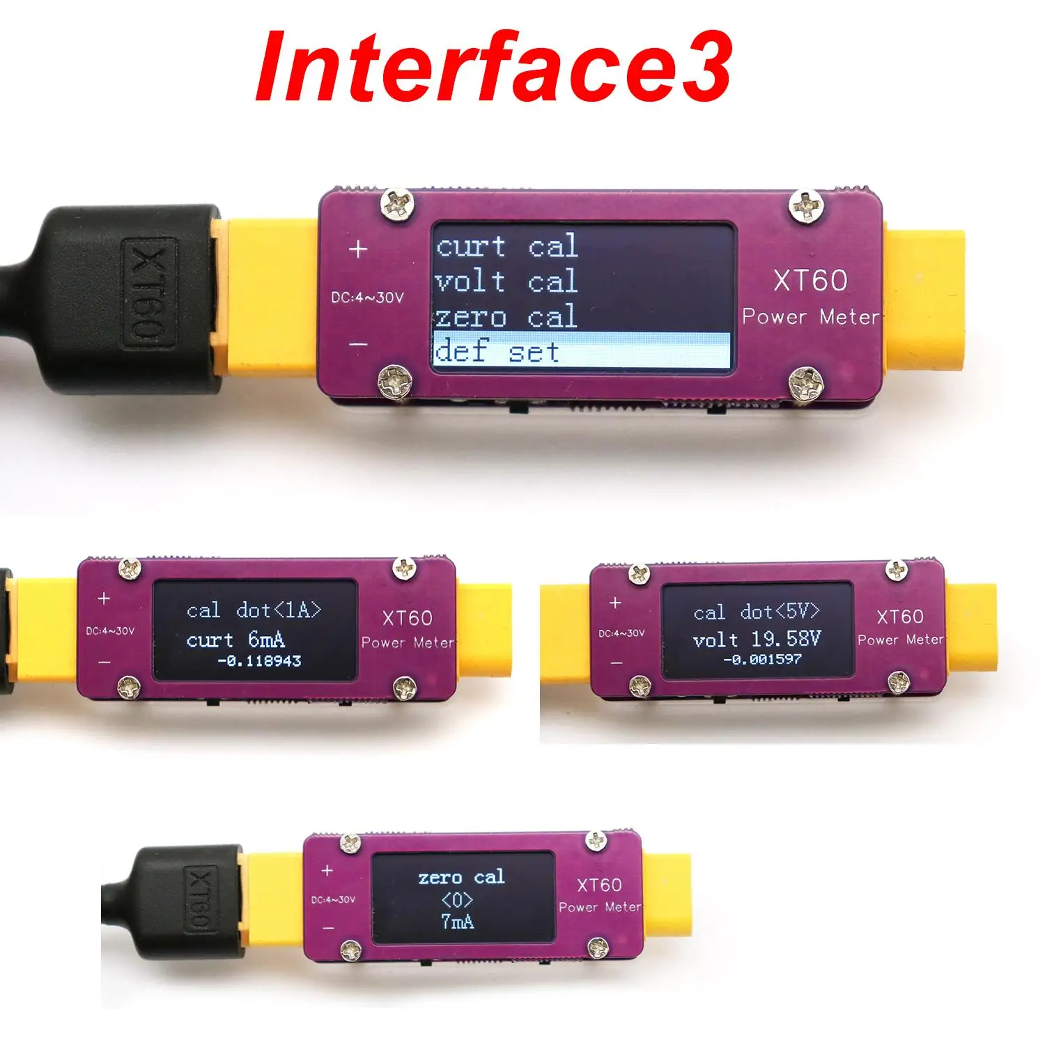 DC 64A XT60 Battery Power Meter Bidirectional Current Digital Voltmeter Ammeter Alarm F/ 12V 24V RC Charger Charging Discharging
