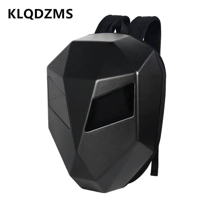 

KLQDZMS New Backpack Men's ABS + PC Hard Shell Shoulder Bag LED Light-emitting Helmet Cycling Bag Ladies Laptop Schoolbag