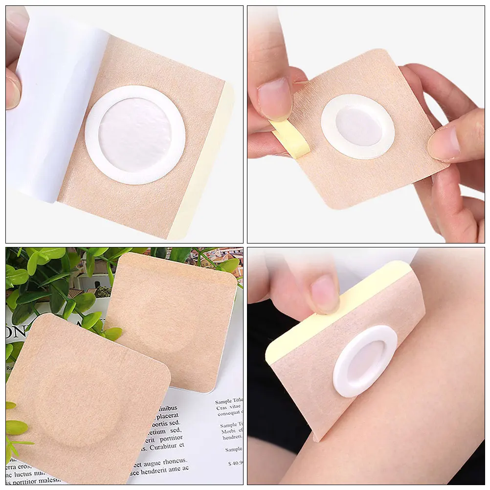 

50 Pcs Plaster Acupoint Patch Medical Adhesive Patches Blank Belly Button Khaki