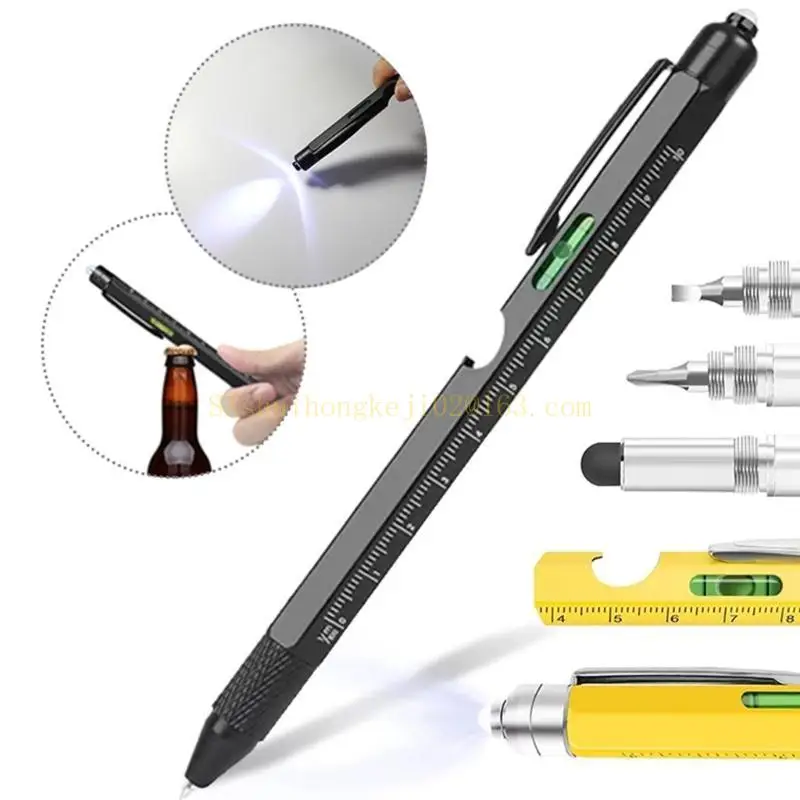 9 in 1 Multi Tool Pen Gadgets, 9 in 1 Multifunctional Ballpoint Pen Gift for Men,Dad Boyfriend Birthday Christmas Gift