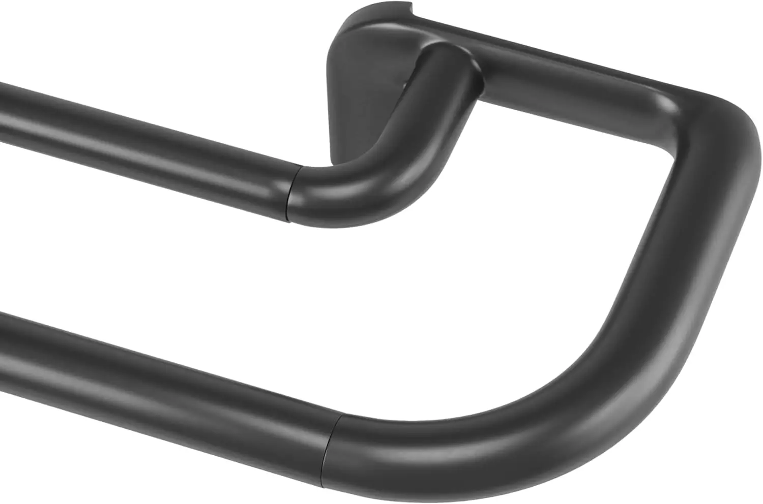 Juego de barras dobles para cortinas Twilight, barra extensible con extremos redondeados para oscurecer la habitación de forma ideal, 77-214 cm, D19mm, negro