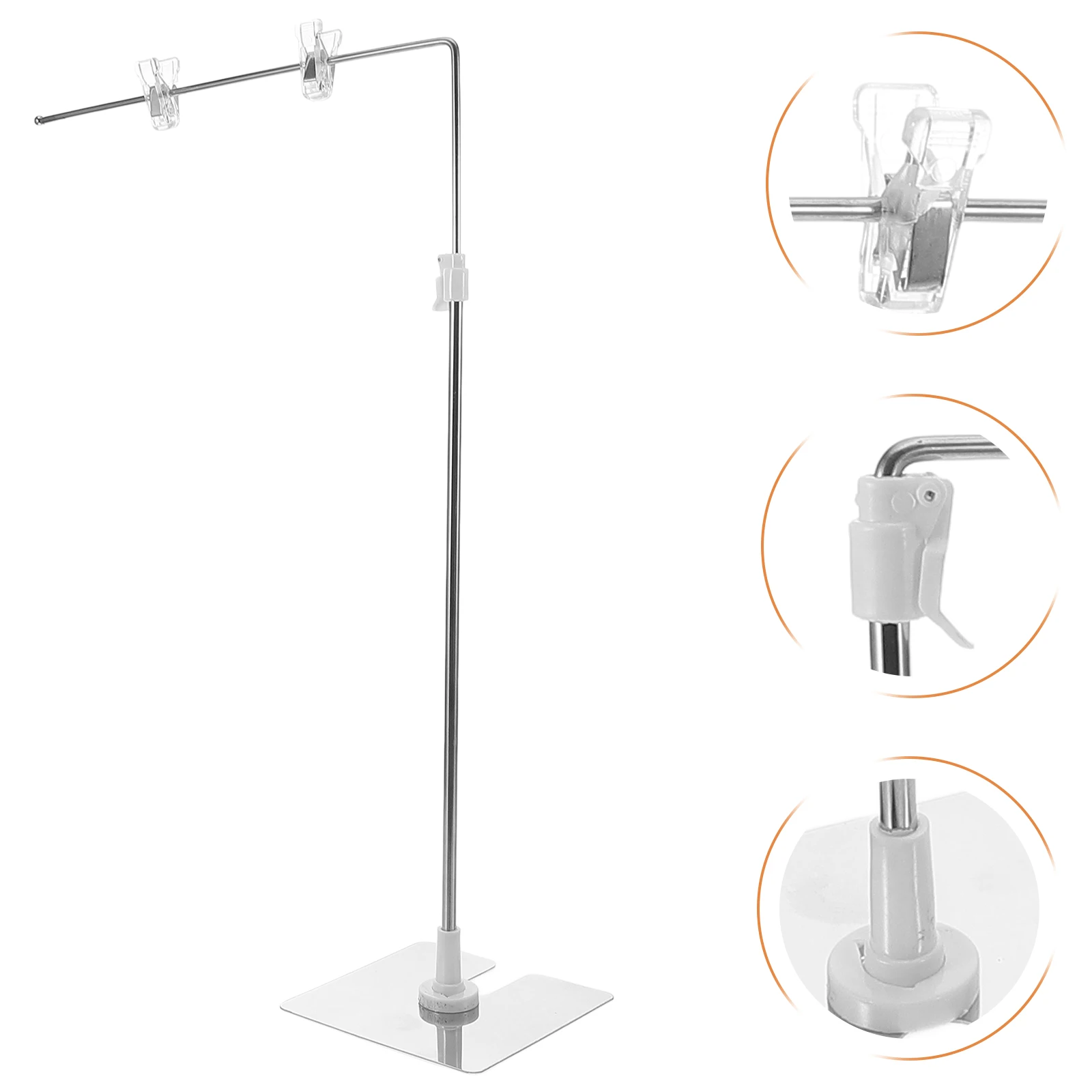 

Adjustable Metal Poster Stand Stainless Steel Tabletop Display Rack Space-Saving Easy Assembly Modern Design For Office Retail