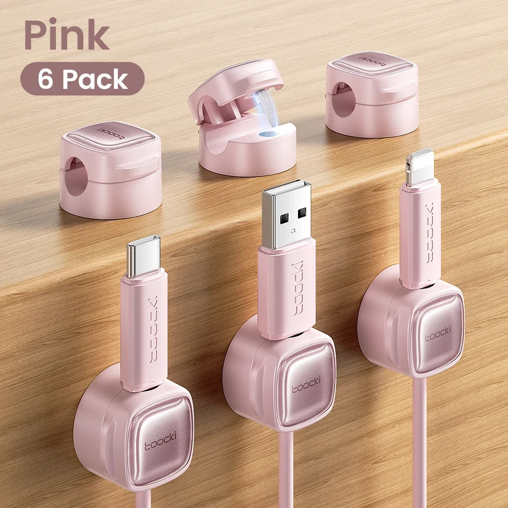 Toocki LX06 Kabel Organizer Magnetische Draad Clips 6/12PCS voor Mobiele Telefoon Kabels Stekkerdoos Toetsenbord Oortelefoons Magneet kabelhaspel