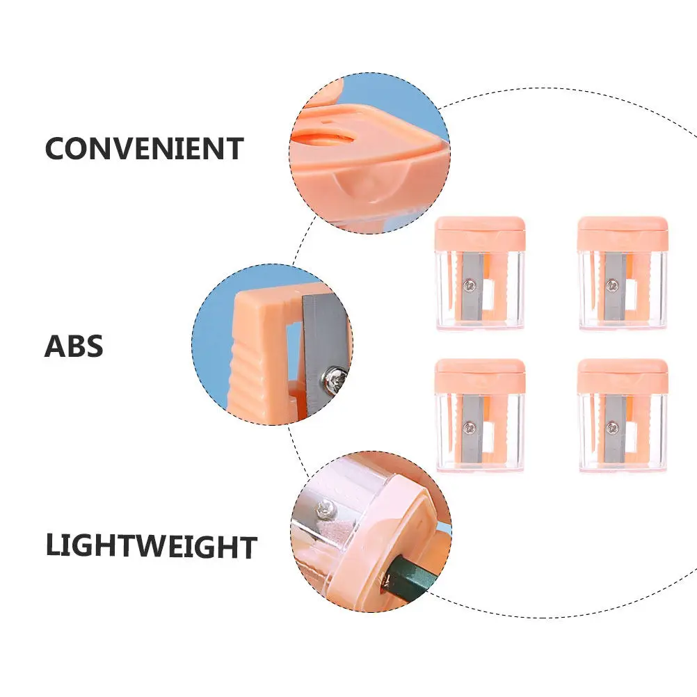 4 قطع مبراة مكياج مدمجة للسفر، مزدوجة الفتحات، متوافقة مع أقلام الحواجب وقلم تحديد الشفاه وأقلام تحديد العيون