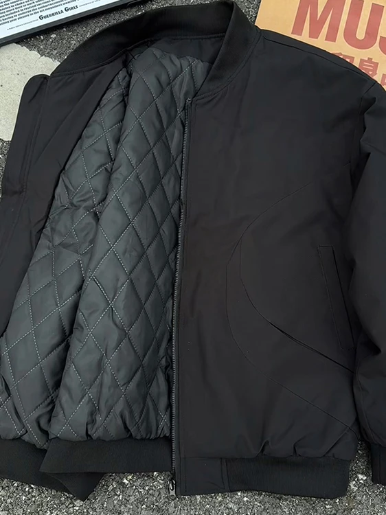 

Утепленная хлопковая куртка-бомбер унисекс свободного кроя для осени и зимы, повседневная модная верхняя одежда