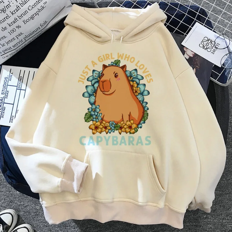 Capybara Plus Size Hoodie Men Ladies Style Retro 90s 2024Y2k Aesthetic Pullover Women\'s Long Sleeve Top