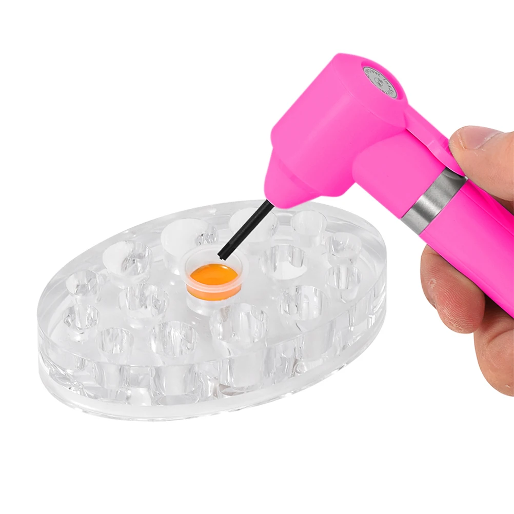

1Pcs Electric Pigment Mixer Pink Operate Small Light Eyebrow Lip Eyeliner Blender Includes 5 Mixing