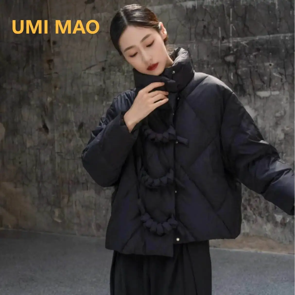 

UMI MAO New Chinese Style Down Jacket Women's Short Winter New Small Gentle Warm 90 White Duck Down Coat Femme