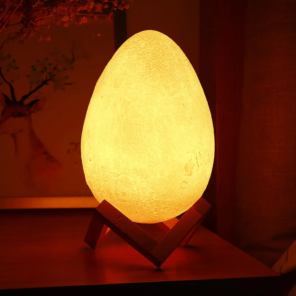3D Printing Egg Shape Light 16 Light Colors Usb Night Lamp With Battery Remote Control For Bedroom Living Room Party
