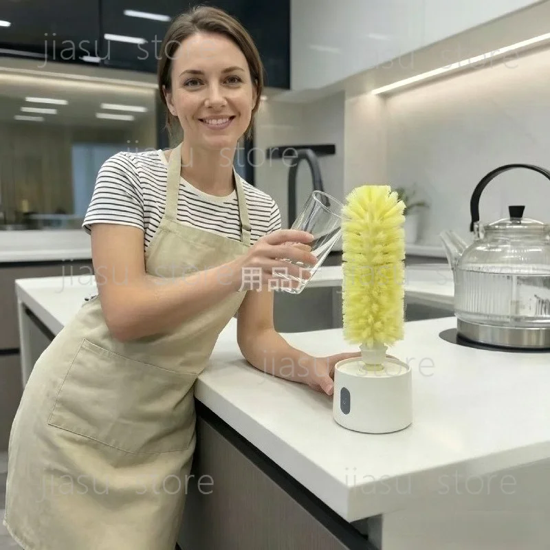 Multifunctional Electric Gap Cleaning Brush, Rechargeable Cup Cleaner for Water Cup Glass Baby Bottle Washing