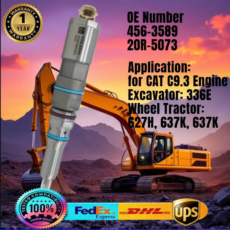 456-3589 20R-5073 Common Rail Fuel Injector 4563589 20R5073 for CAT Engine C9.3 Excavator 340F 336F Tractor 627H 637K 637K