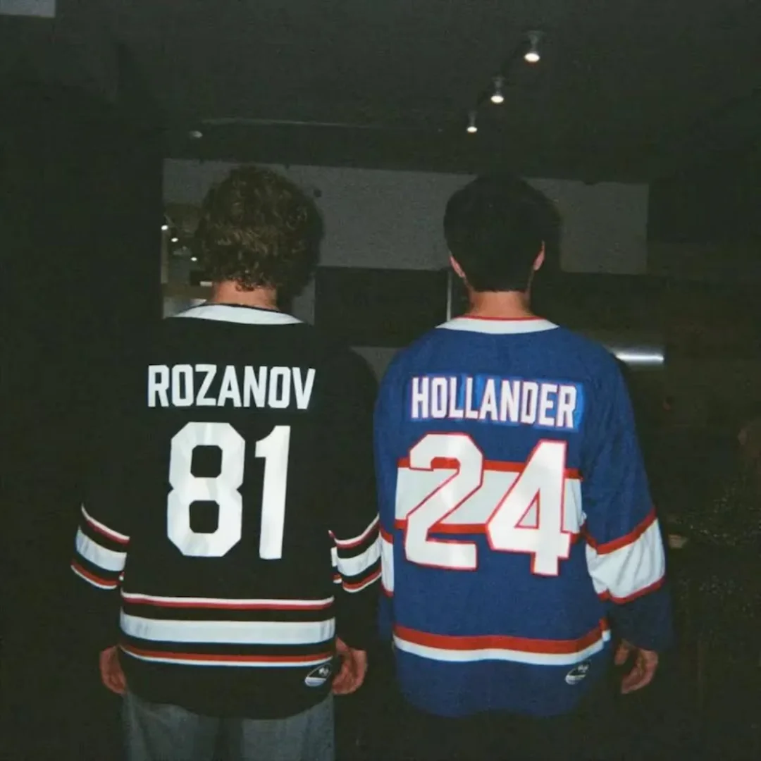 

Хоккейная футболка Hollanov Hudson Williams Connor Storrie, вдохновленная соревнованиями, с подогревом, Ilya Rozanov