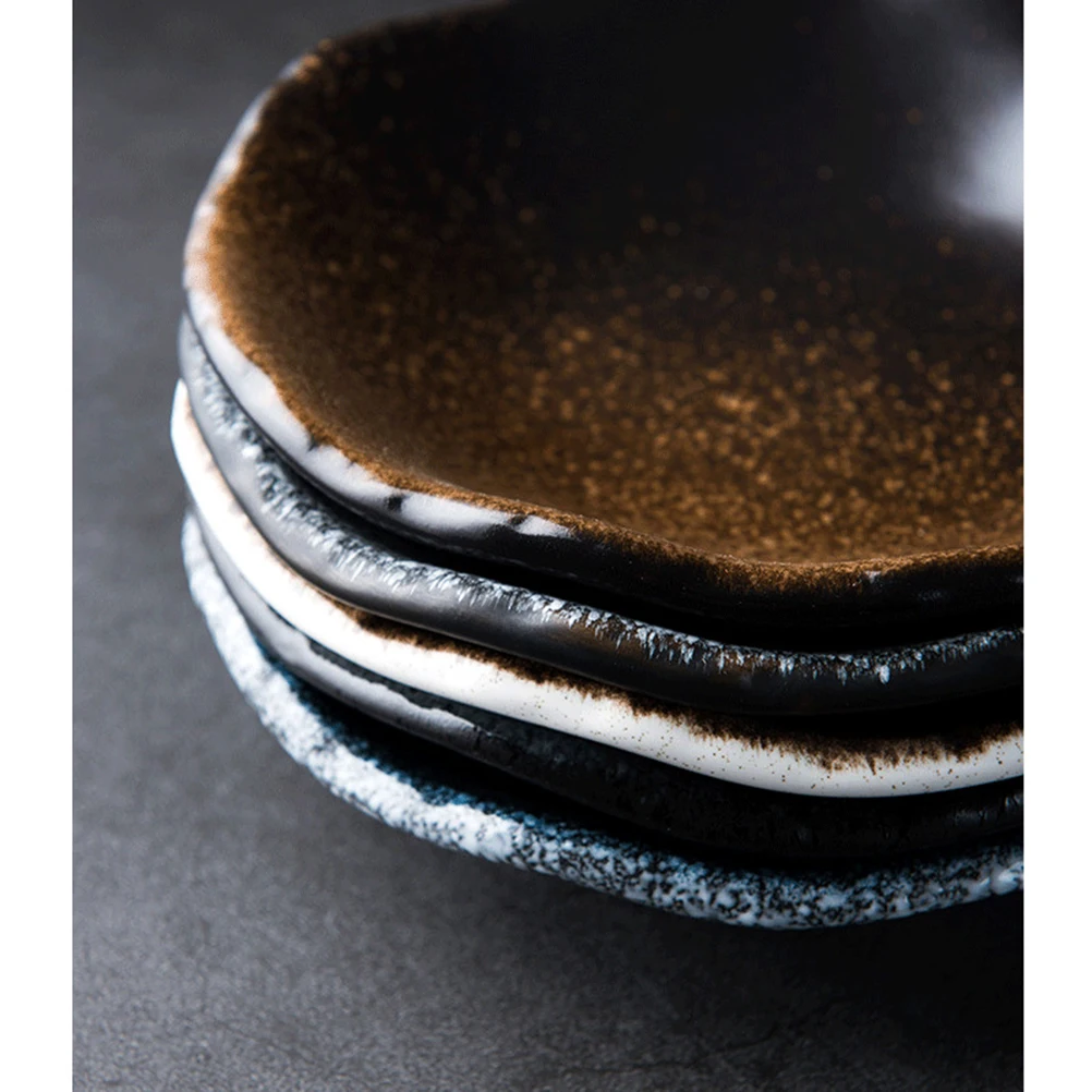 

1Pcs Ceramic Fruit Tray Japanese Style Rustic Dinner Plate Tableware for Food Storage Sushi Cake Pizza Ceramic Plate