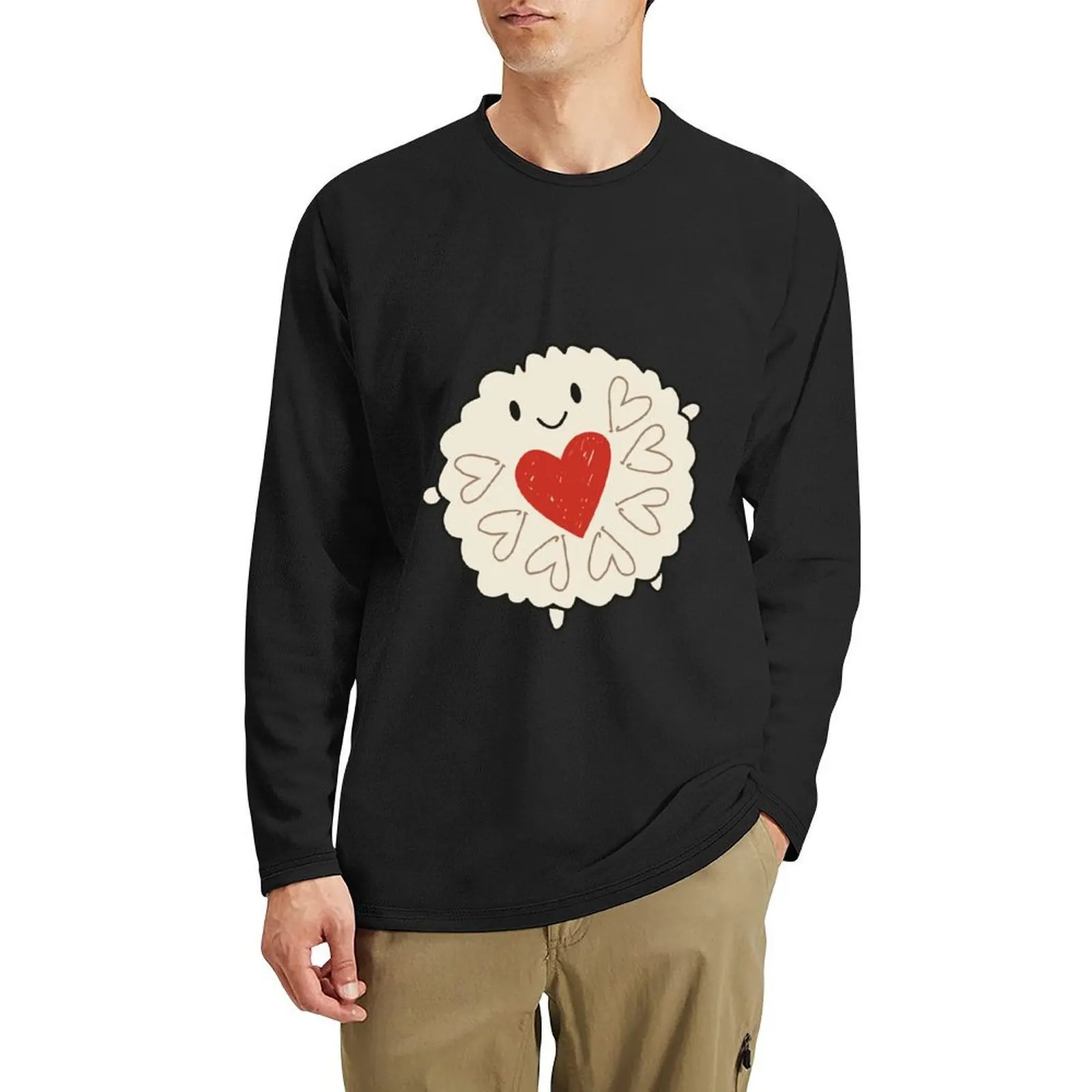 Camiseta larga Jammie Dodger Biscuit, ropa bonita, camiseta negra, camisetas para hombres de algodón