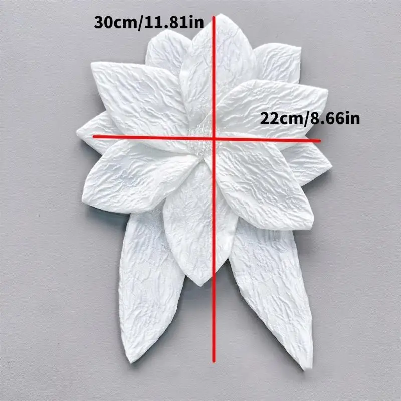 

68UA Oversized Flowers Sew Patches Trimmings Jeweled Applique for Dress Curtain