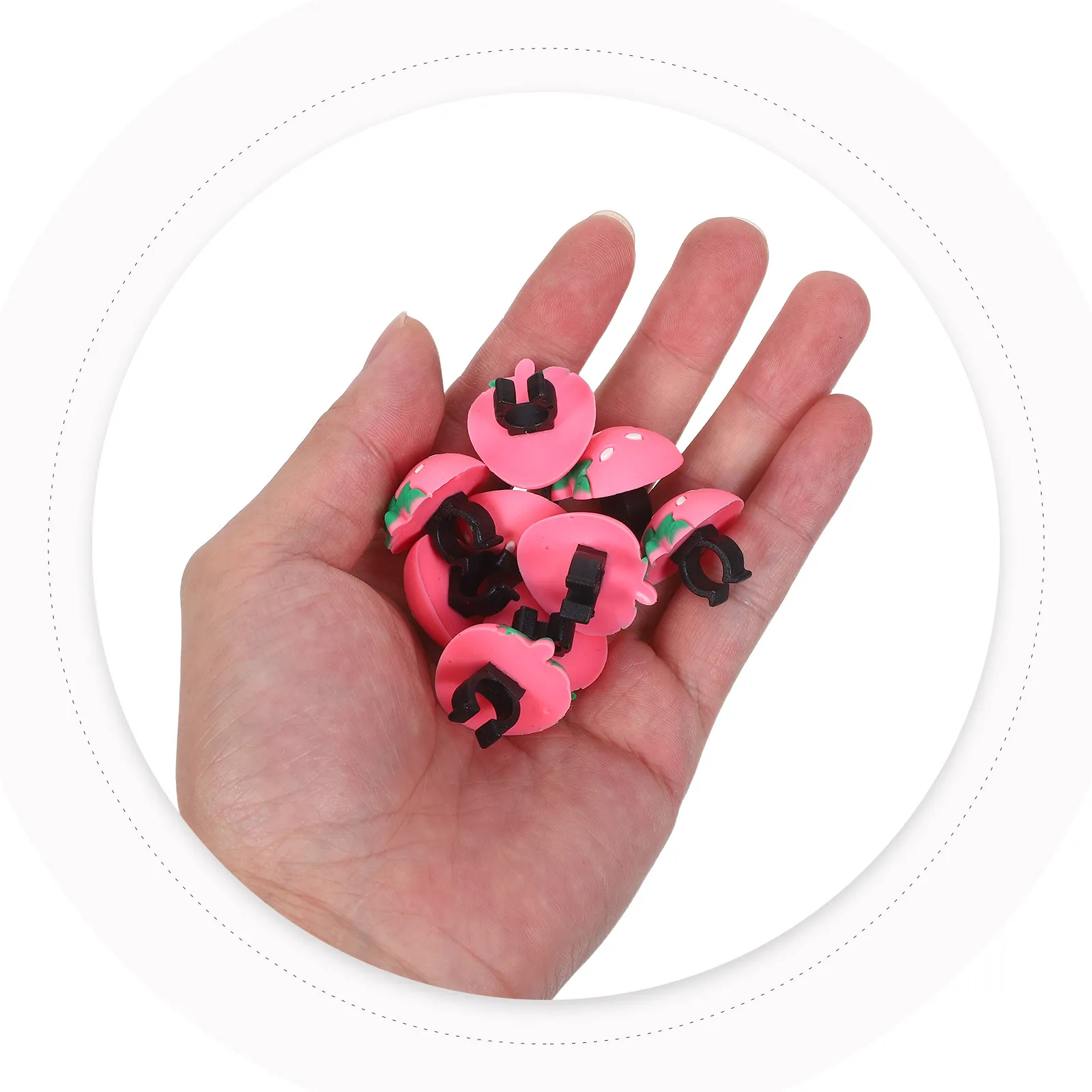 

30Pcs PVC Strawberry Pencil Topper Clip Soft Removable Pencil Charms Classroom Rewards Students Stationery Decoration Cute Pen