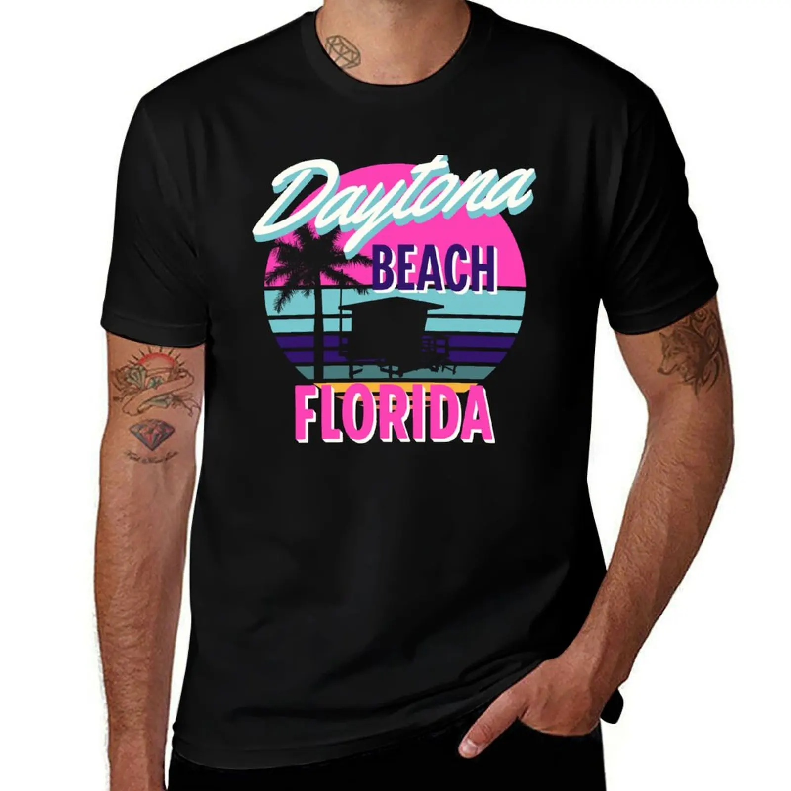 

Daytona Beach Florida Retro Vintage Sunset T-Shirt Funny t-shirts custom t-shirts outfits for men