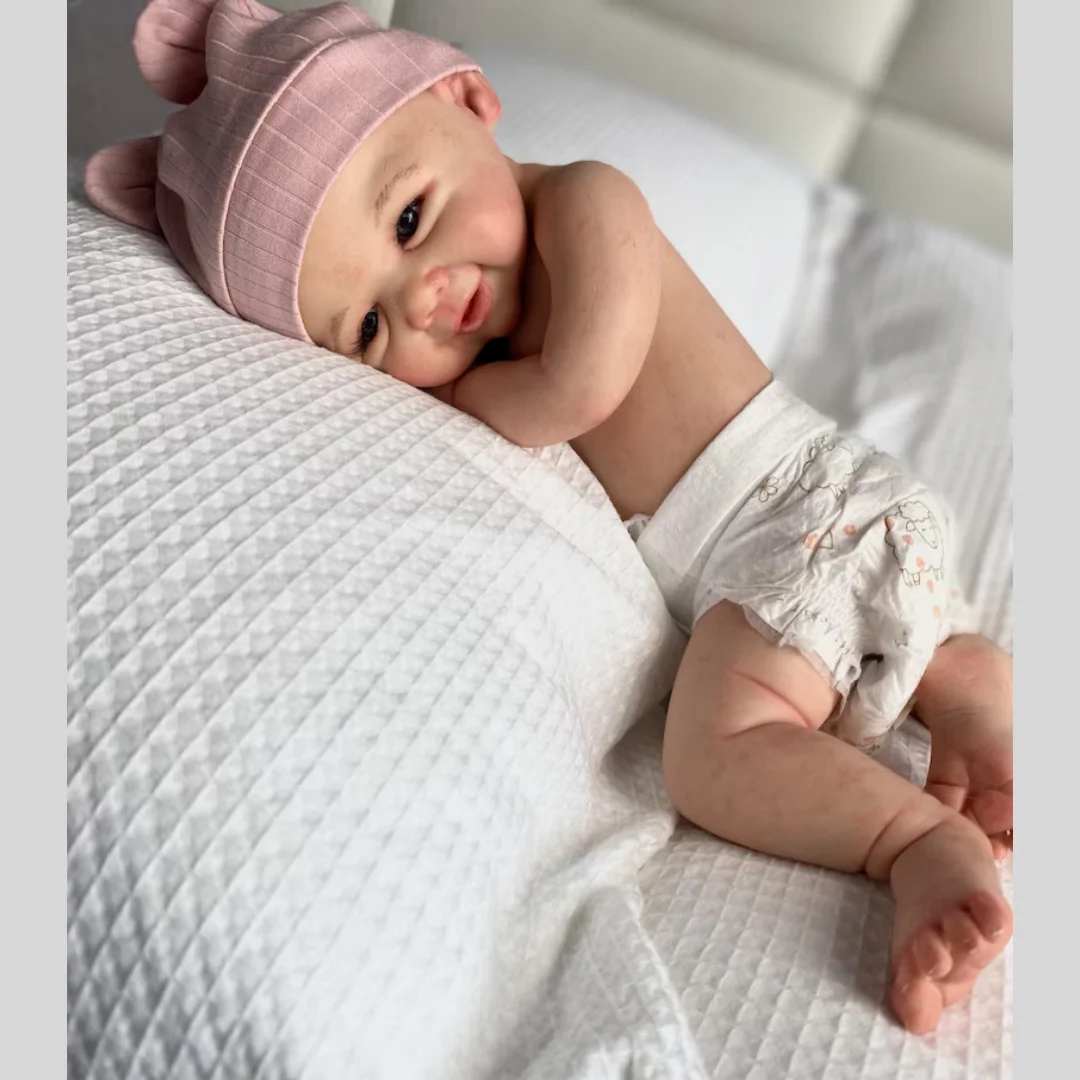 43-45 ซม.สามารถเปิดปาก Vivienne ล้างทําความสะอาดได้ซิลิโคน Bebe Reborn ตุ๊กตาสาวทาสีผิวเหมือนจริงทารกแรกเกิดตุ๊กตาสาว