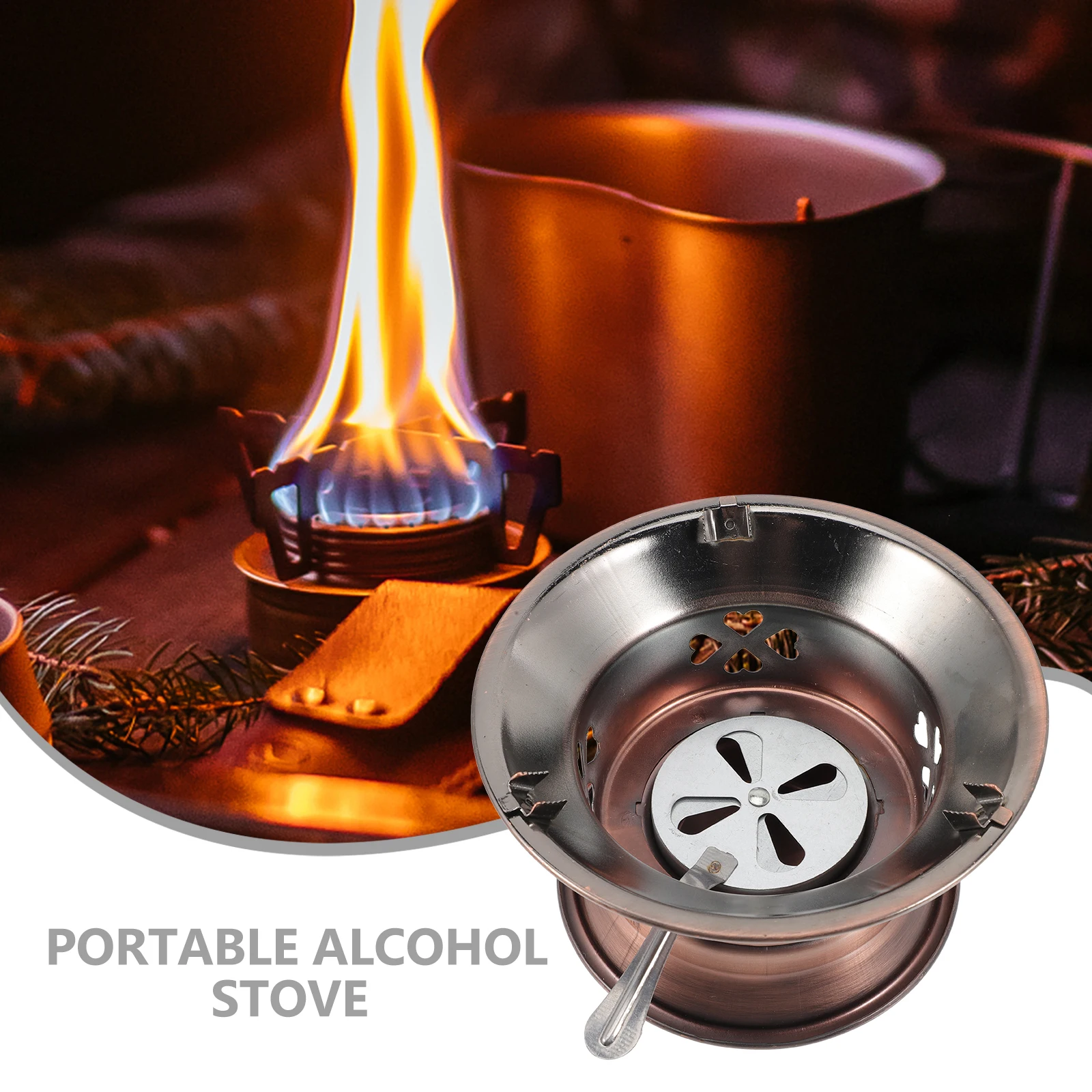 

Retro Alcohol Stove Burner Aluminum Stainless Steel Mini Camping Heater Portable Outdoor Cooking Gear Metal Stove Backpacking