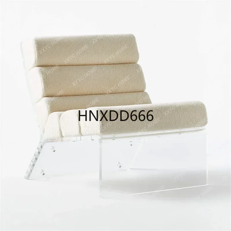 Simple Modern Transparent Leisure Chair Light Luxury Recliner Couch Backrest Single Sofa