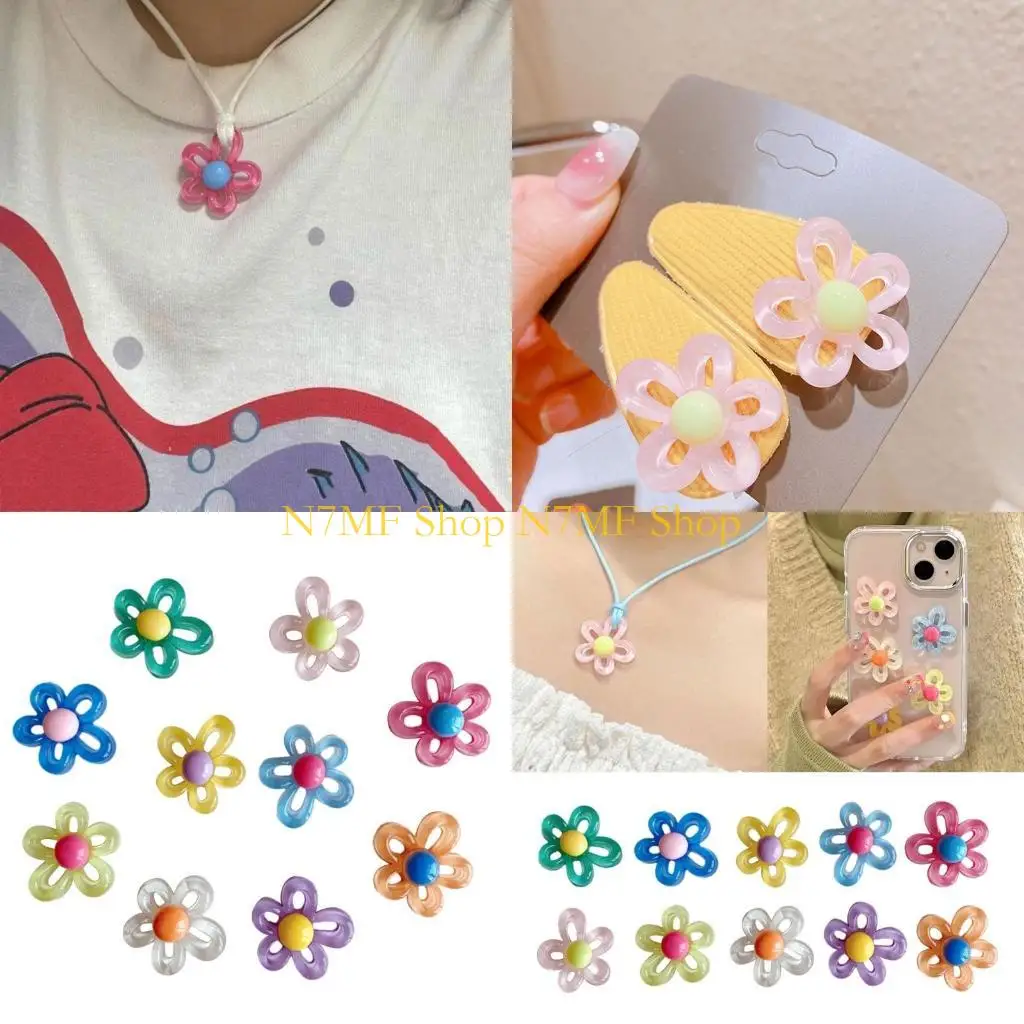

N7MF 100pcs Flower Resin Charm DIY Charm Jewelry Pendants for DIY Bracelet Necklace Jewelry Making Findings Accessories