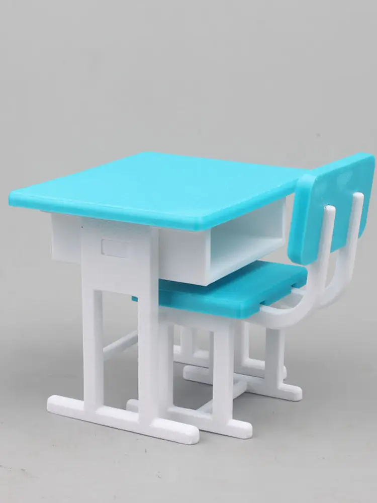 

Миниатюрная школьная парта-игрушка, имитационная модель учебного стола, набор мебели для кукольного домика, развивающая игрушка для подростков