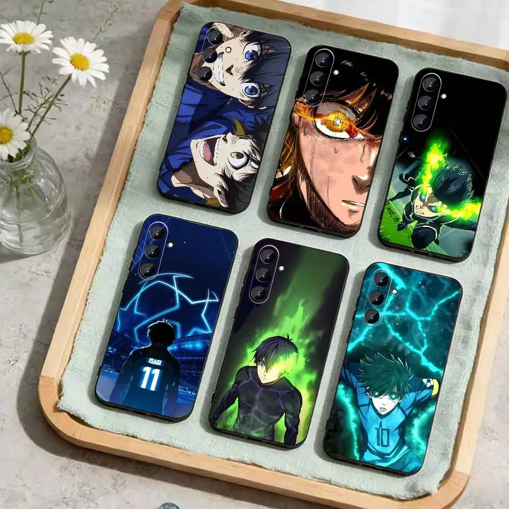 

Anime Trent B-Blue L-Lock Phone Case For Samsung Galaxy A73,21,22,32,71,53,52,51,80,5G Soft Black Cover