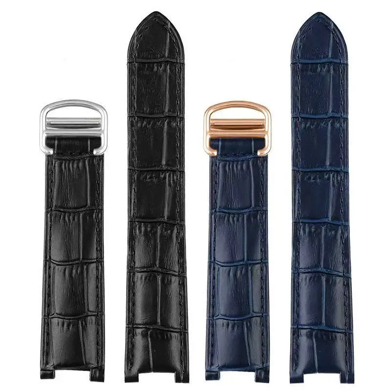 Substitute Cartier Pasha pasha series watch strap genuine leather cowhide watch strap men's concave 18 20 22mm