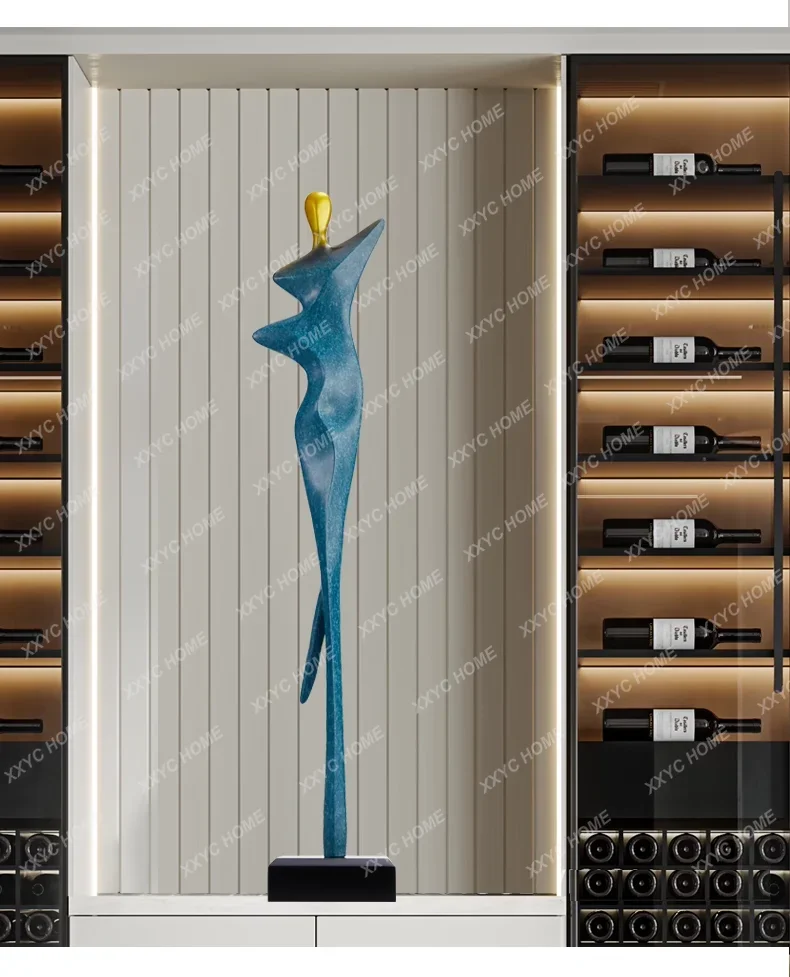 M02 Minimalist abstract figure sculpture floor-to-ceiling ornament entrance living room decoration high sense