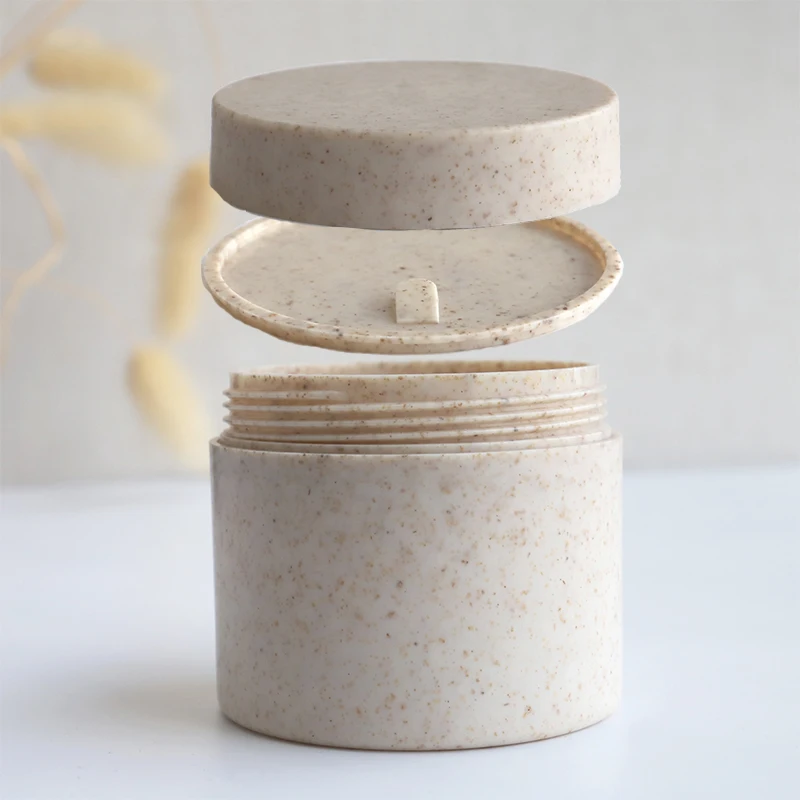 20pack Eco-friendly Cosmetic Biodegradable Container 10g 50g 100g 200g Wheat Straw Plastic Cream Jar 30g 250g 150g