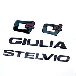 Black Giulia Stelvio Q2 Q4 Letter Badge Trunk Emblem Car Stickers For Alfa Romeo Giulia Stelvio Exterior Accessories