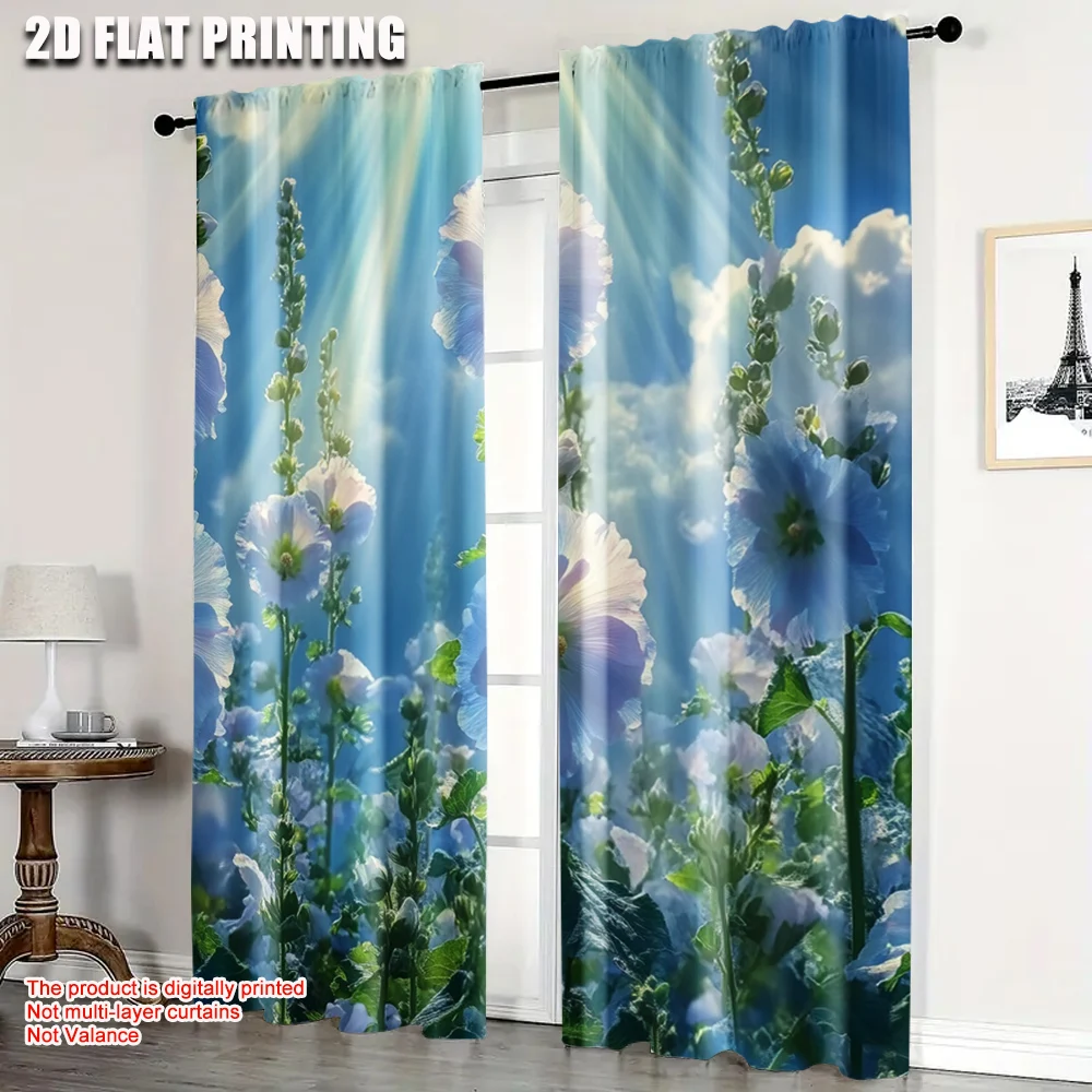 

2pc, Scene Curtains Floral Versatile Durable Polyester,Without Electricity Spring Party & Holiday Decor Applies to Holiday