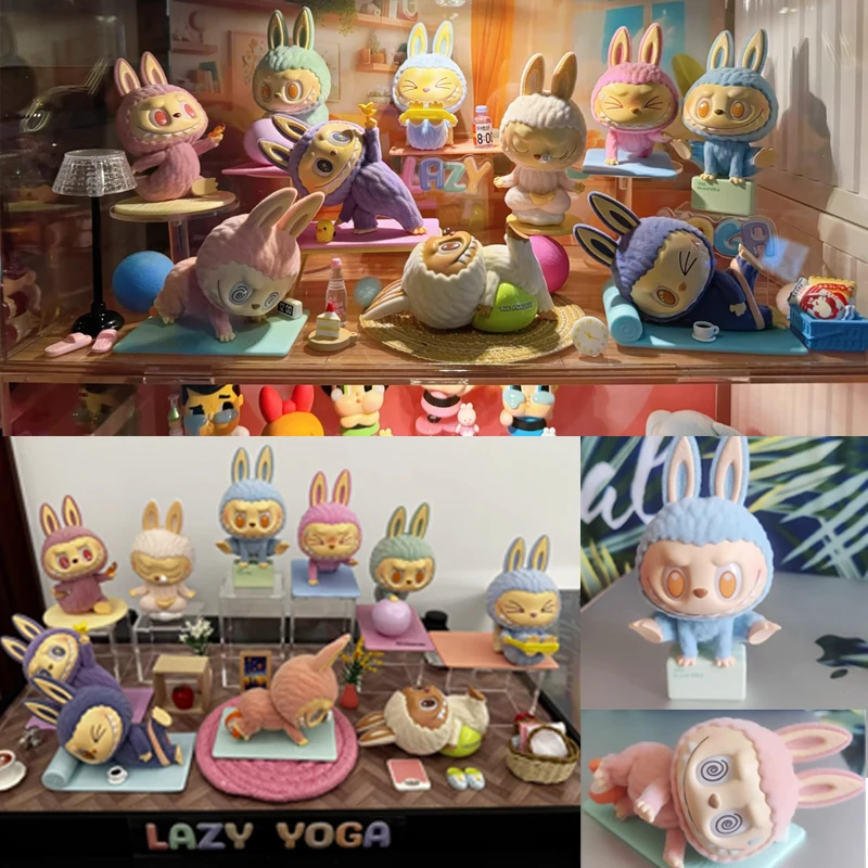 POP MART LABUBU THE MONSTERS Lazy Yoga Series Blind Box Toys Kawaii Anime Action Figure Caixa Caja Surprise Mystery Box Dolls