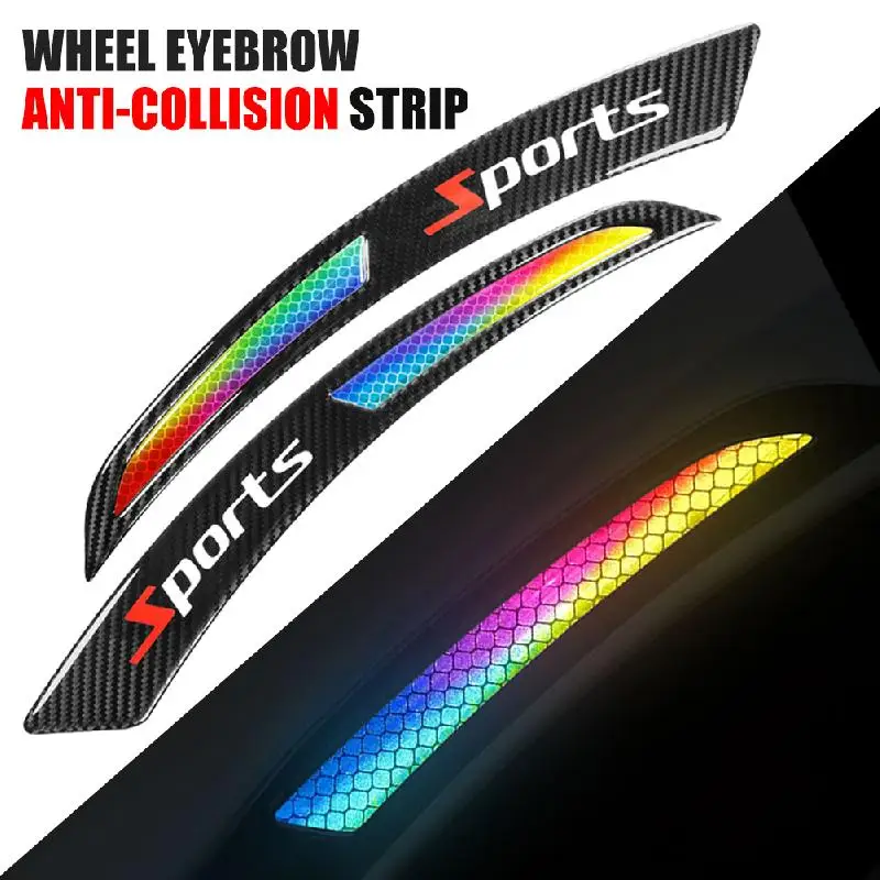 Fashion Automotive Wheel Arch Trim Edge Crash-belt Universal Fender Flare Reflective Edge Trim Protection With Carbon Fiber