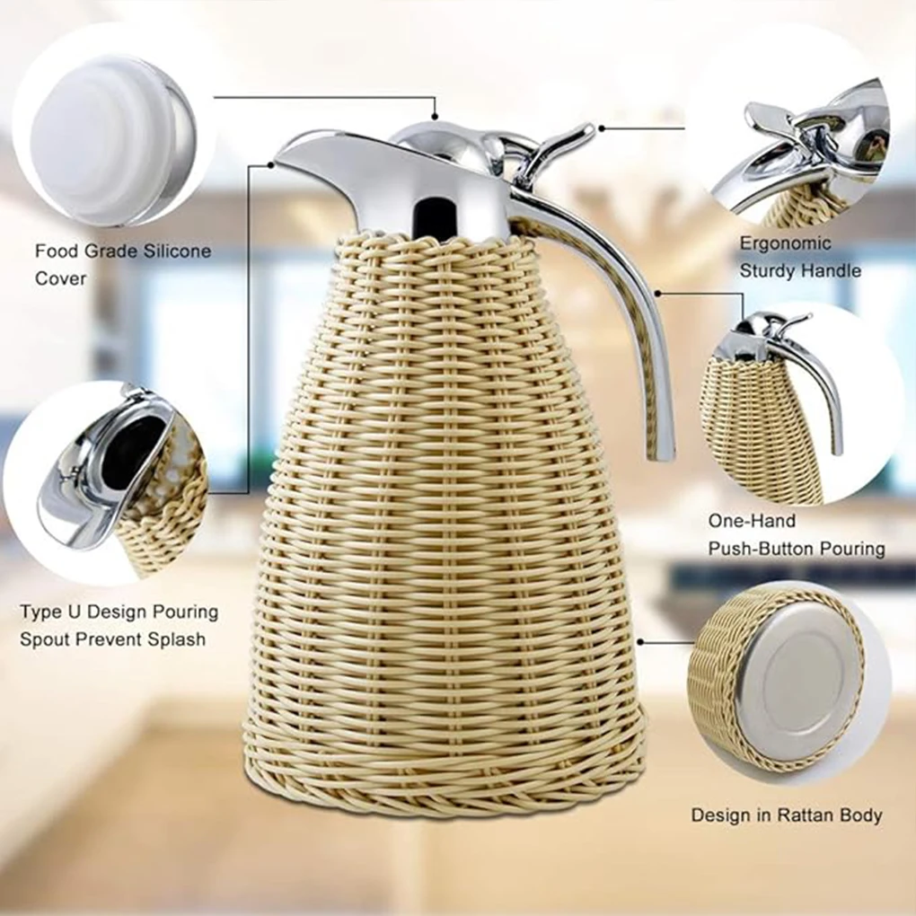 Beige Vacuum Thermos Kettle Companion For Outdoor Enthusiasts Eco-friendly Product Wide Application